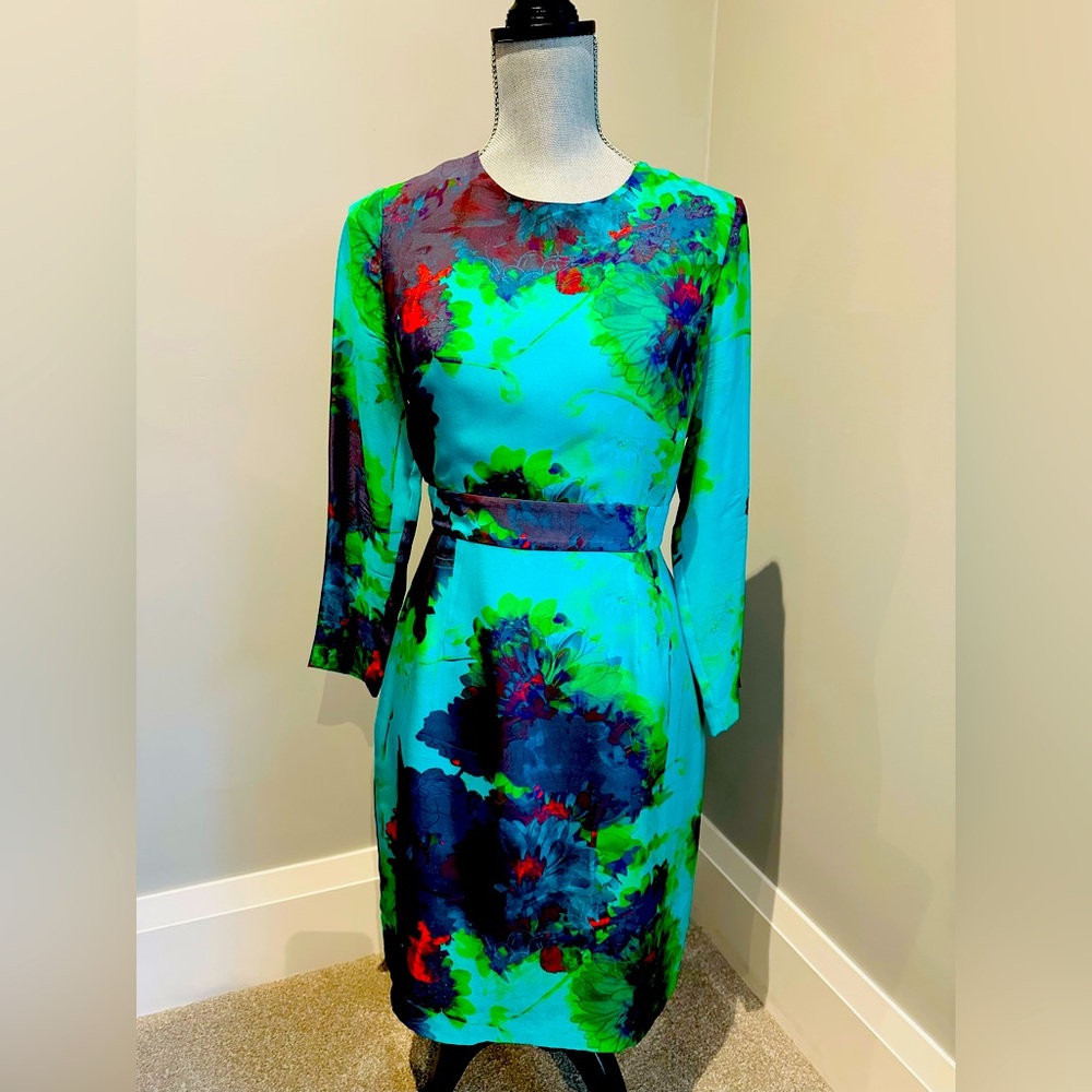 J Crew 100% silk Hothouse floral dress
